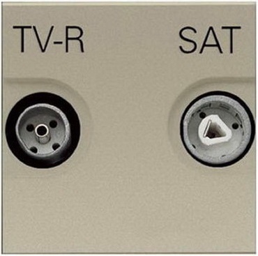 Розетка TV+R+SAT Звезда без рамки ABB Niessen Zenit 1-м. 2 мод. N2251.3 CV шампань фото Розетка TV+R+SAT Звезда без рамки ABB Niessen Zenit 1-м. 2 мод. N2251.3 CV шампань картинка